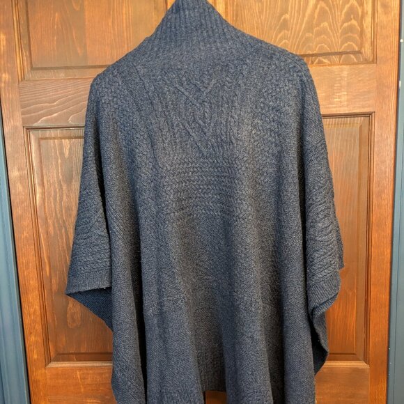 Ralph Lauren Double RL Navy Poncho Sweater - Picture 2 of 7